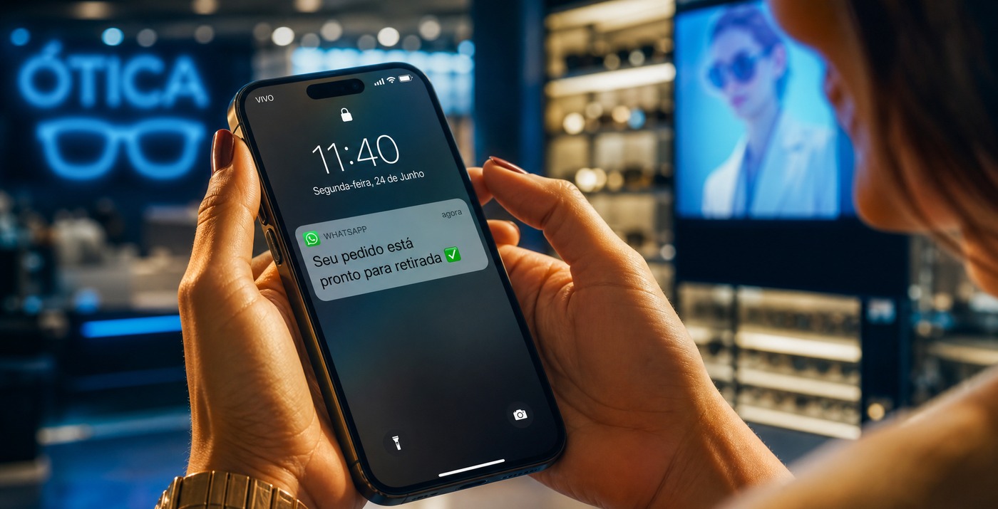 Cliente recebendo aviso pelo WhatsApp